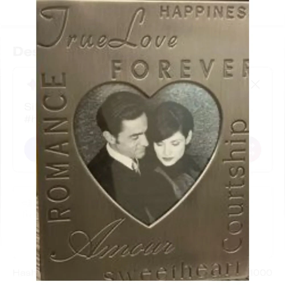Romantic Heart-Shaped vintage Silver Photo Frame Album
